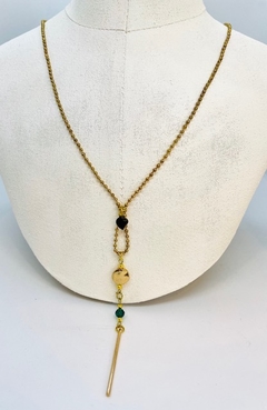 Art. 2103 Collar cadenas Indu negro gold.