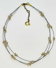 Art.2191 Collar triple Scarlette gold, cristal, tanza negra(copia) (copia) (copia) (copia) (copia) (copia) (copia)