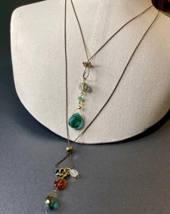 Art.2307 Collar gota hilos Colette gold verde. (copia) (copia) (copia)