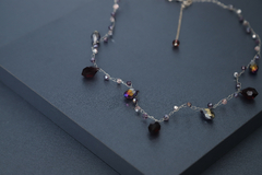 Art. 2201 Collar Cecile tejido silver vino.