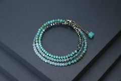 Art.2305 Collar/pulsera largo Colette silver turquesa.