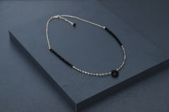 Art.2321 Set de tres collares en combinación Colette silver negro y gris cristal. - sacrecoeur