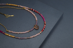 Art.2322 Set de dos collares cortos en combinación Colette gold fuxcia. - comprar online