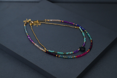 Art.2322 Set de dos collares cortos en combinación Colette violeta.