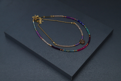 Art.2322 Set de dos collares cortos en combinación Colette violeta. - comprar online