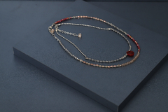 Art.2322 Set de dos collares cortos en combinación Colette silver rubi. (copia)