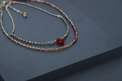 Art.2322 Set de dos collares cortos en combinación Colette silver rubi. (copia) - comprar online