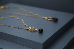 Art.2312 Collar gota Colette gold, color negra, ambar, vino o verde ingles.
