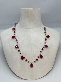 Art.2201 Collar Cecile tejido cristales gold rubi. (copia) (copia)