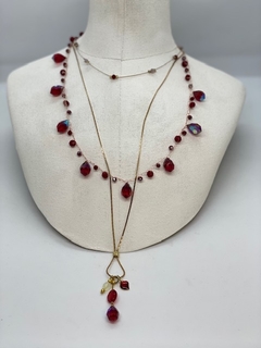 Art.2201 Collar Cecile tejido cristales gold rubi. (copia) (copia) en internet
