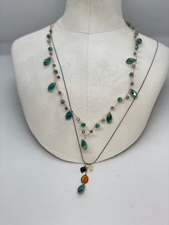 Art.2202 Collar Cecile largo gold color verde esmeralda.(copia) (copia) (copia) (copia) (copia)