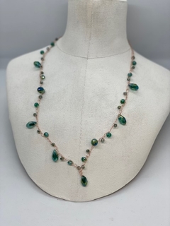 Art.2201 Collar Cecile tejido cristales gold verde esmeralda. (copia) (copia) (copia) - comprar online