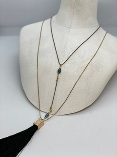 Art.2092 Collar largo borla negro en internet