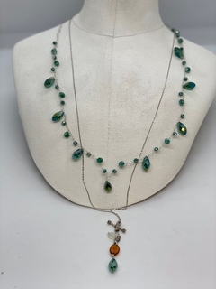 Art.2201 Collar Cecile tejido cristales silver color verde esmeralda. (copia) (copia) (copia) (copia) (copia) (copia)