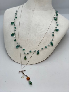Art.2201 Collar Cecile tejido cristales silver color verde esmeralda. (copia) (copia) (copia) (copia) (copia) (copia) - comprar online