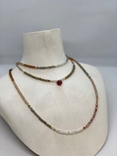 Art.2203 Collar corto cristales Cecile silver ambar. (copia)