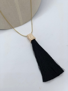 Art.2092 Collar largo borla negro - comprar online