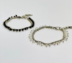 Art.20410 Pulsera kate, cristal o negra, ambas en silver.