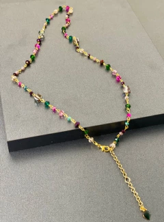 Art.2301 collar tipo rosario indu multicolor violeta - comprar online