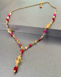 Art.2302 collar rosarito multicolor cadenas rubi/fuxia (copia) (copia)