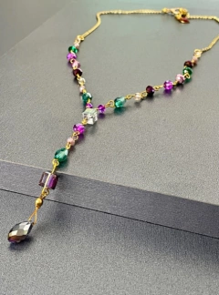Art.2302 collar rosarito multicolor cadenas violeta (copia) (copia) (copia)