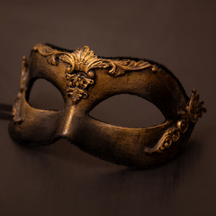 Antifaz - "Baroque Grande" Oro Negro