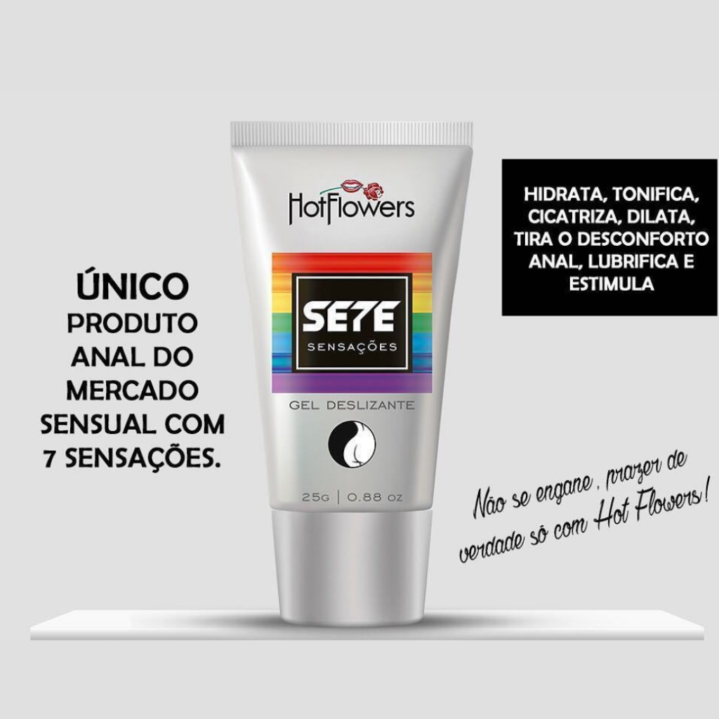 Gel Deslizante Lubri-ficante Sete 7 Sensações Hot Flowers 25g E