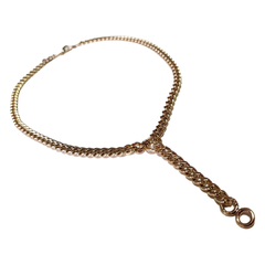 GARGANTILLA DE CUERO DIJES 18K (CO1065) - Cecilia Caminos