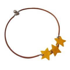 GARGANTILLA DE CUERO ESTRELLAS (CO1034) - comprar online
