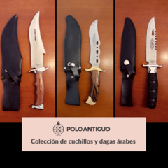 conjunto de cuchillos arabes y cuchillos tacticos de caza