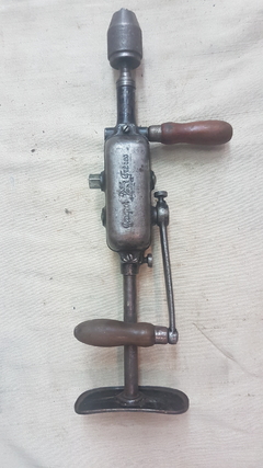 Antiguo Taladrado Peugeot Francés Original en Acero y Madera