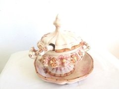 Fino Adorno Centro De Mesa Salsera Porcelana Rebajada!! - tienda online