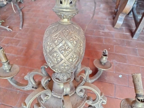 2 arañas de bronce - Polo Antiguo - Antigüedades en Argentina