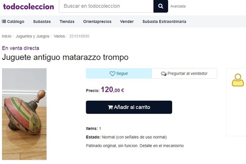 Trompo de juguete litografiado Matarazzo - tienda online