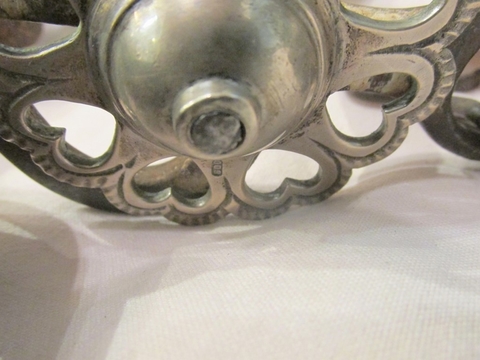 Cabezada con importante freno de plata con motivos florales sellado 800 - Polo Antiguo - Antigüedades en Argentina