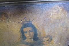 Cuadro de virgen Europea CIRCA 1930 Oleo sobre tabla