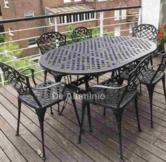 Juego De Jardin Chateaux Aluminio - Mesa Ovalada + 6 Sillas - comprar online