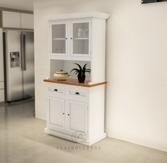 Modular Vajillero Vitrina Organizador Vintage 90 CM - Cuatro Cedros