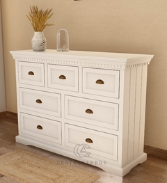 Juego dormitorio - Comoda Restoration 120 cm +Mesas de Luz + Respaldo sommier (140 cm) - Cuatro Cedros