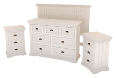 Juego dormitorio - Comoda Restoration 120 cm +Mesas de Luz + Respaldo sommier (140 cm) - tienda online