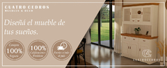 Modular Vajillero Vitrina Organizador Vintage 90 CM - Cuatro Cedros