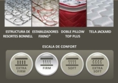 CONJUNTO SOMMIER RED SPRING CON PILLOW GANI - MUEBLES SANTA MARIA