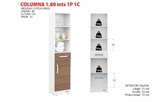 Columna 1,80 mts. – 1 Puerta y 1 Cajón en internet