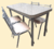 JUEGO DE MESA FORMICA DE 1.20 Reforzada + 4 SILLAS APILABLES - MUEBLES SANTA MARIA