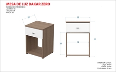 Mesa de Luz Dakar Zero 56 × 38 × 38 cm - MOSCONI (Exclusivo Online) - tienda online