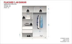 Placard con Baulera Dakar 2 Puertas Corredizas 1,40 - MUEBLES SANTA MARIA