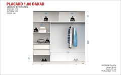 Placard con Baulera DAKAR 2 Puertas Corredizas 1,80 - MUEBLES SANTA MARIA