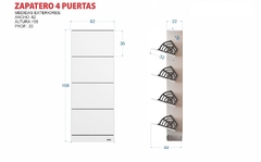 Zapatero 4 Puertas Nature