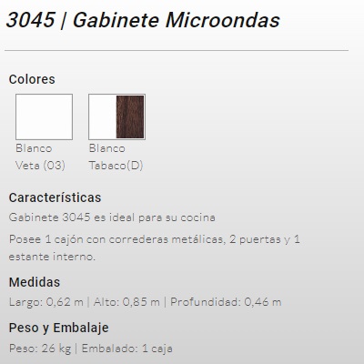 Mueble Para Microondas Platinum (3045)
