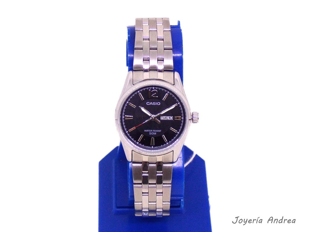 Reloj Casio Mujer Acero Calendario Sumergible